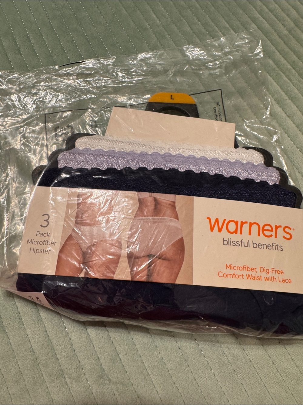 New 2 packs - Warner's 3-Pack Microfiber and Cotton Hipster Panties
